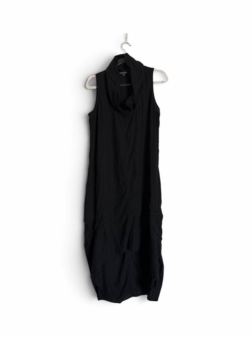 For Cynthia Black Dress Sleeveless Cowl Hem Maxi Dress